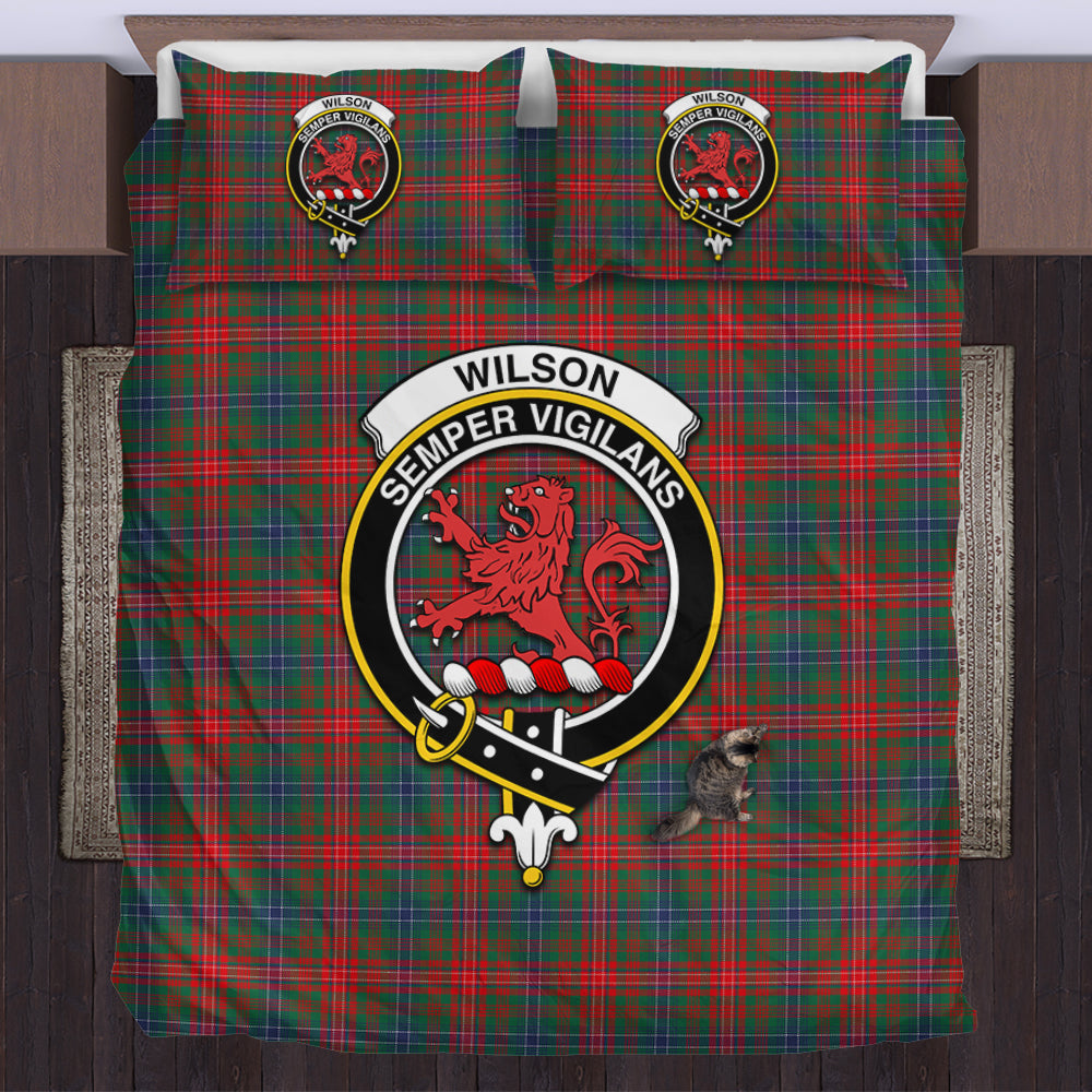 Wilson Modern Tartan Bedding Set with Family Crest US Bedding Set - Tartan Vibes Clothing