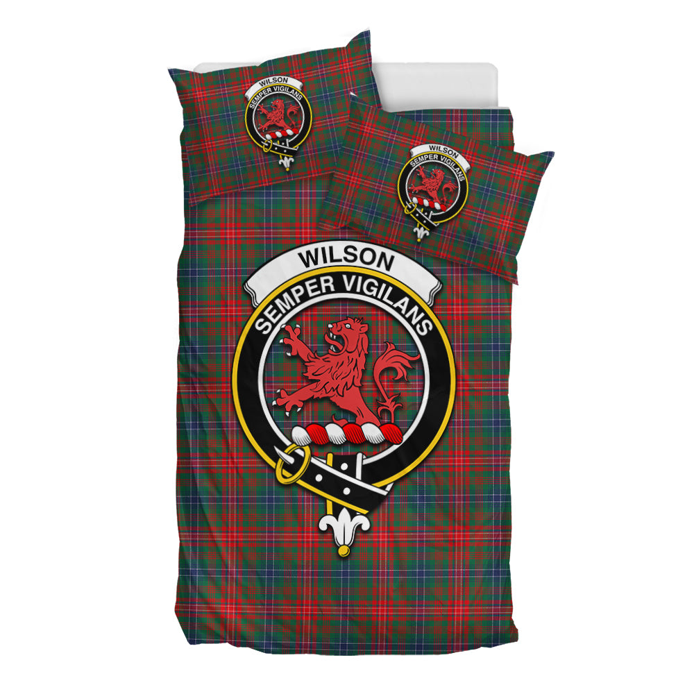 Wilson Modern Tartan Bedding Set with Family Crest - Tartan Vibes Clothing