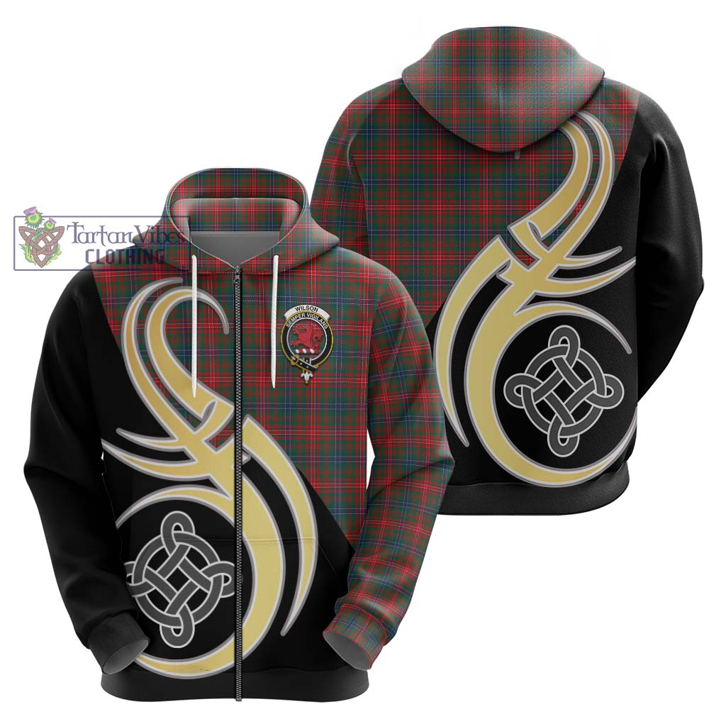 Wilson Modern Tartan Hoodie with Family Crest and Celtic Symbol Style - Tartan Vibes Clothing