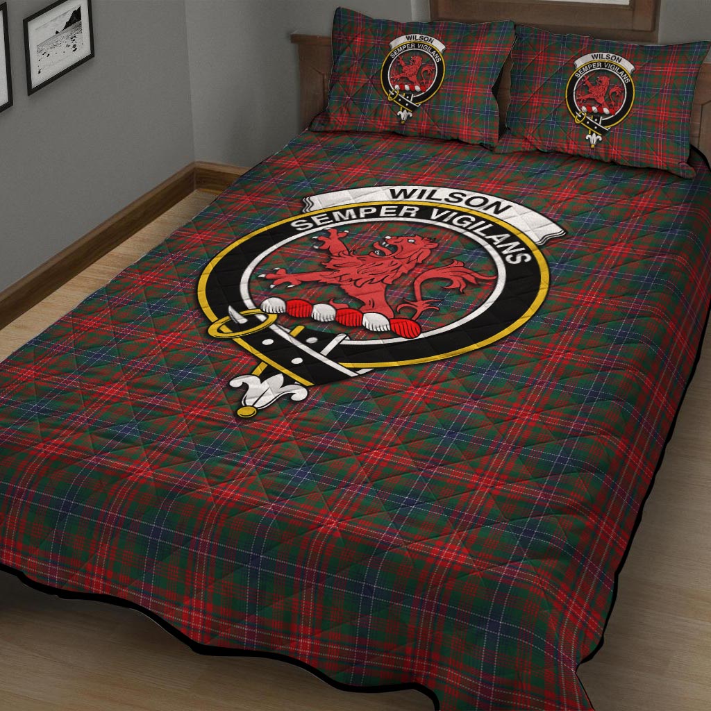 Wilson Modern Tartan Quilt Bed Set with Family Crest - Tartan Vibes Clothing