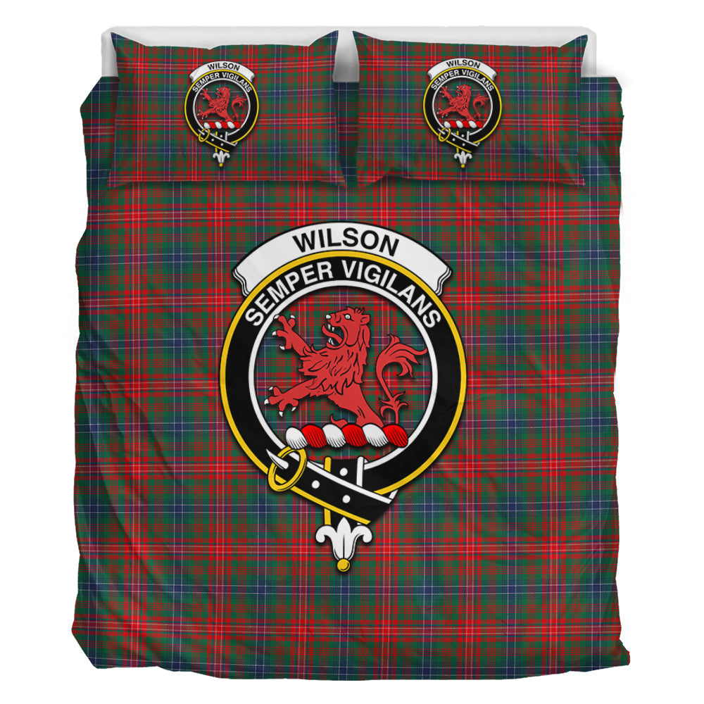 Wilson Modern Tartan Bedding Set with Family Crest - Tartan Vibes Clothing