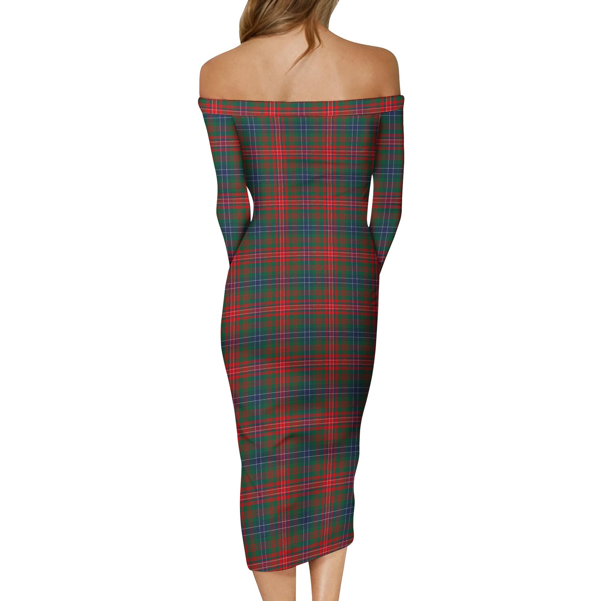 Wilson Modern Tartan Off Shoulder Lady Dress - Tartanvibesclothing