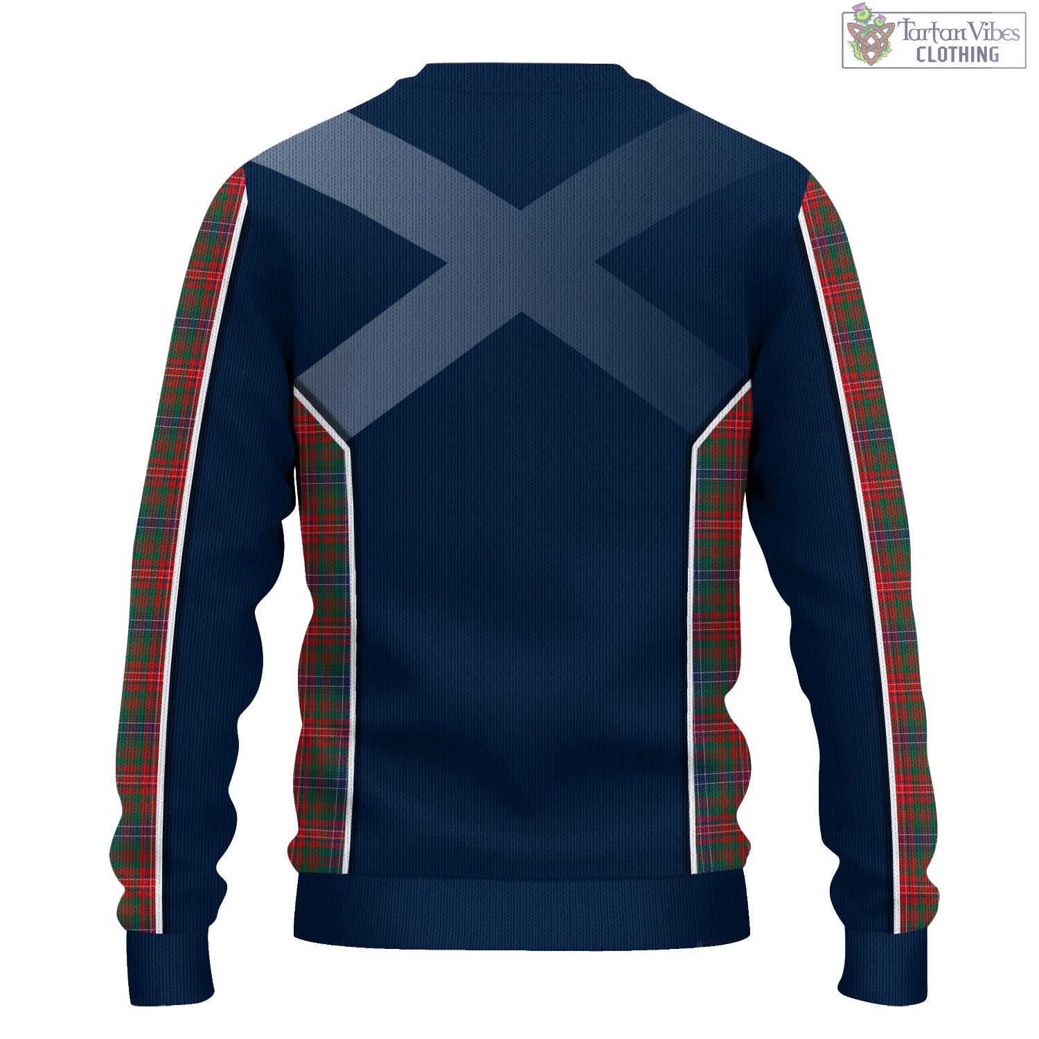 Tartan Vibes Clothing Wilson Modern Tartan Knitted Sweatshirt with Family Crest and Scottish Thistle Vibes Sport Style