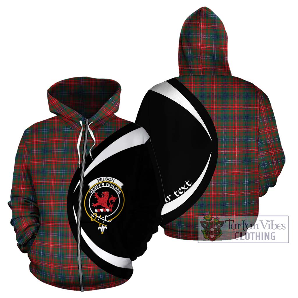 Wilson Modern Tartan Hoodie with Family Crest Circle Style - Tartan Vibes Clothing