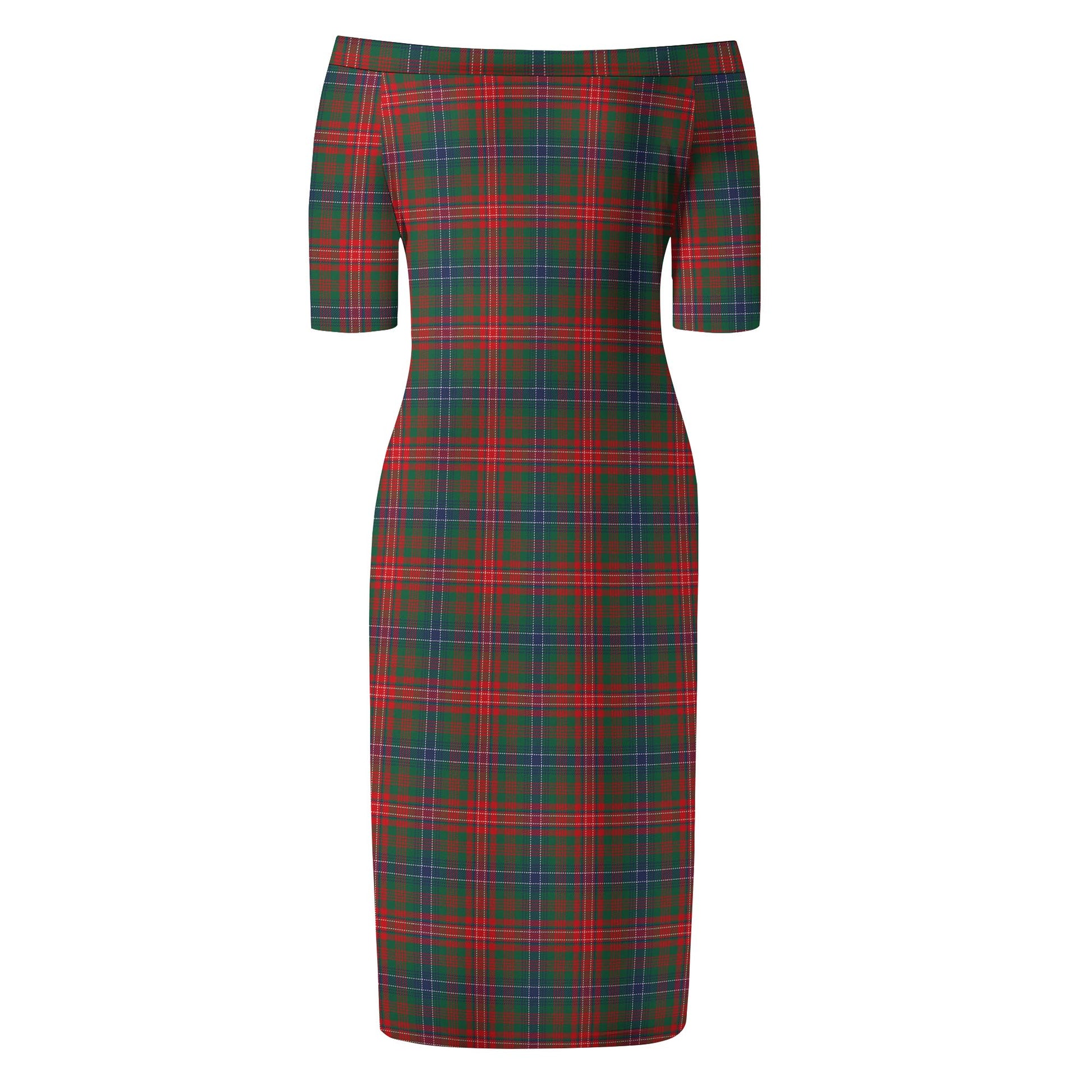 Wilson Modern Tartan Off Shoulder Lady Dress - Tartanvibesclothing