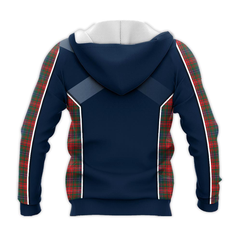 Tartan Vibes Clothing Wilson Modern Tartan Knitted Hoodie with Family Crest and Scottish Thistle Vibes Sport Style