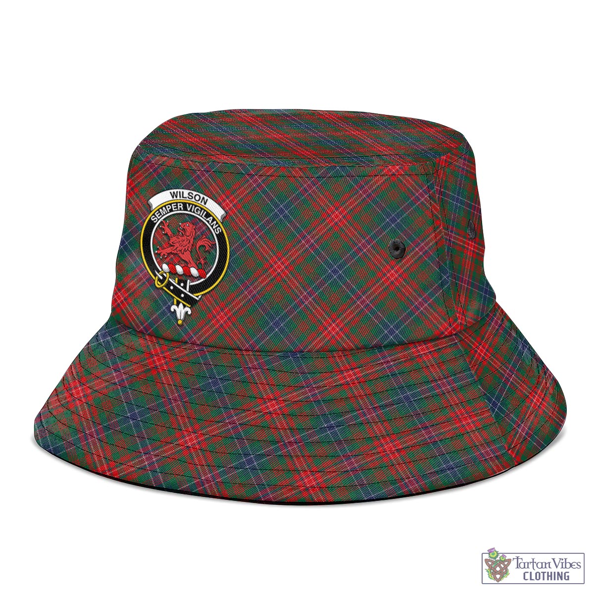 Tartan Vibes Clothing Wilson Modern Tartan Bucket Hat with Family Crest