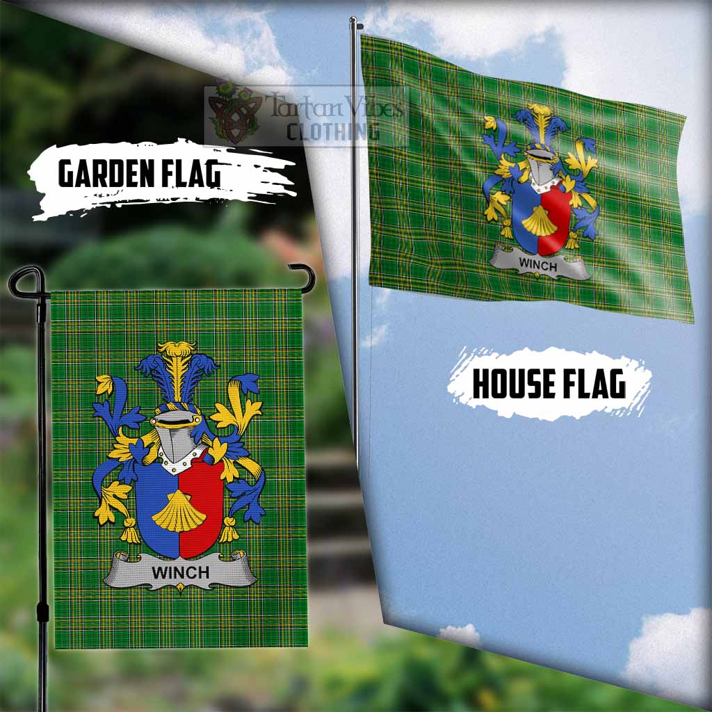 Tartan Vibes Clothing Winch Irish Clan Flag with Coat of Arms