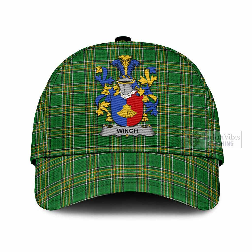 Tartan Vibes Clothing Winch Irish Clan Tartan Classic Cap with Coat of Arms