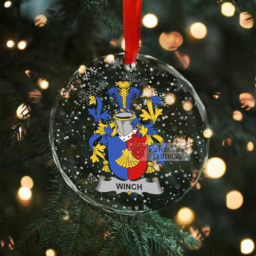 Winch Irish Clan Christmas Glass Ornament with Coat of Arms