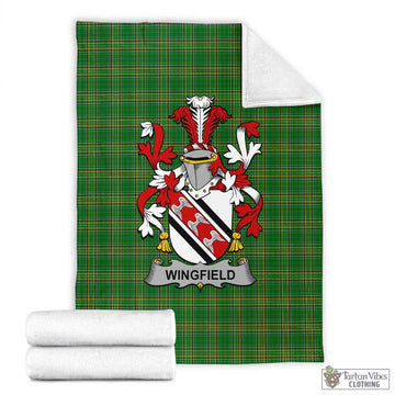 Wingfield Irish Clan Tartan Blanket with Coat of Arms X-Large 59 x 79 inches 150 x 200 cm - Tartan Vibes Clothing