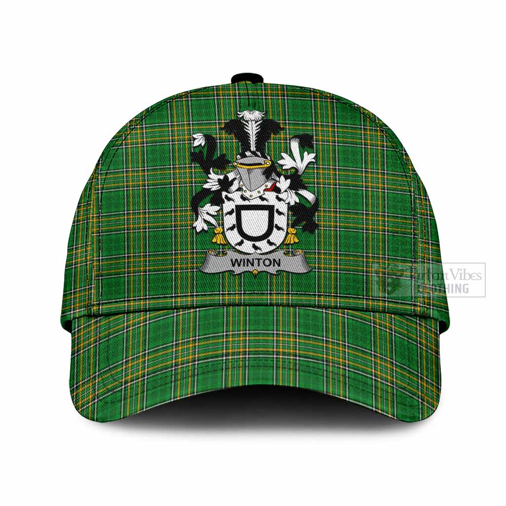 Tartan Vibes Clothing Winton Irish Clan Tartan Classic Cap with Coat of Arms