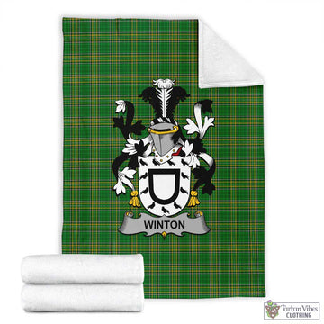 Winton Irish Clan Tartan Blanket with Coat of Arms