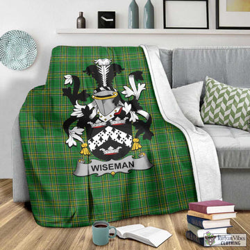 Wiseman Irish Clan Tartan Blanket with Coat of Arms