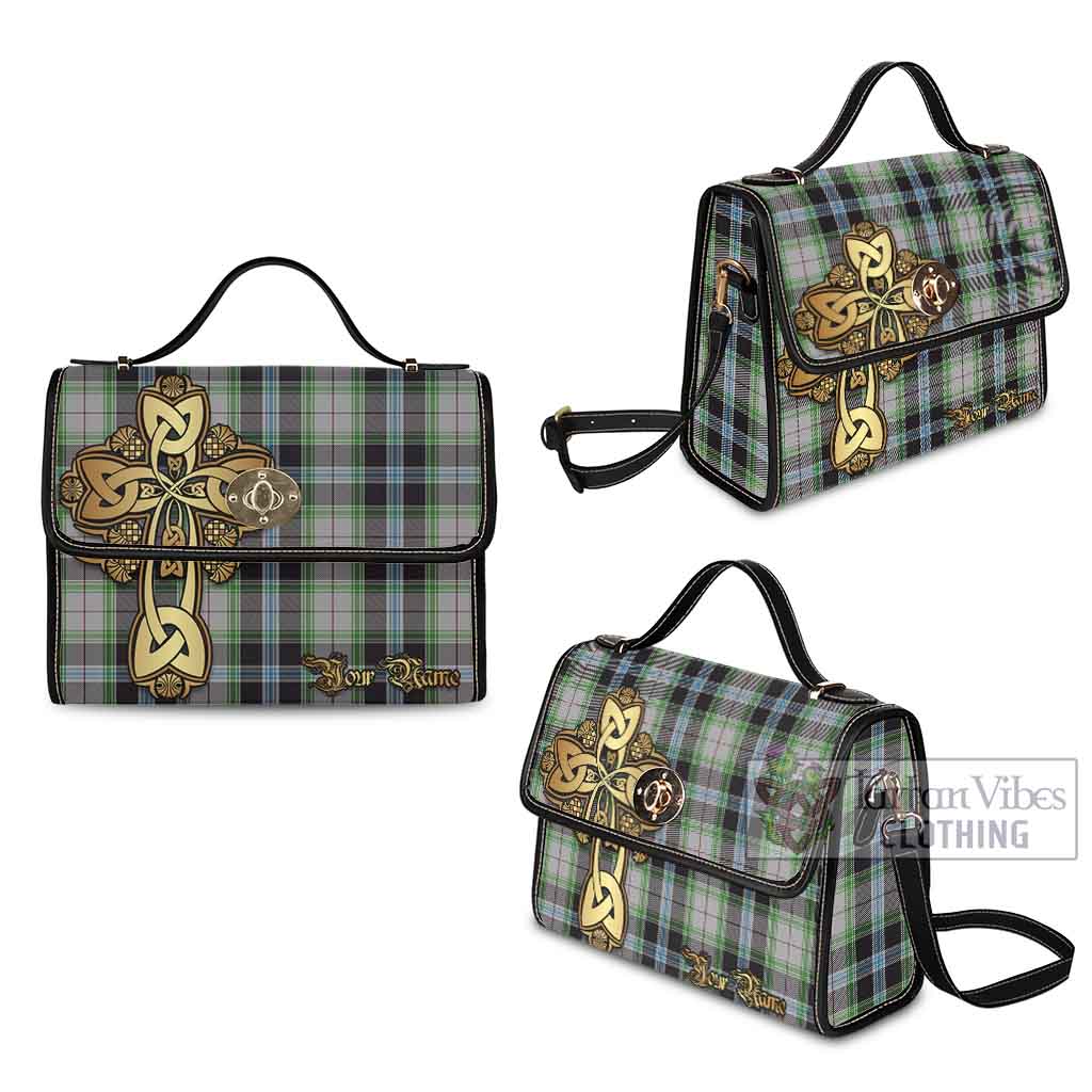 Wiseman Tartan Waterproof Canvas Bag Golden Thistle Celtic Cross Style - Tartan Vibes Clothing