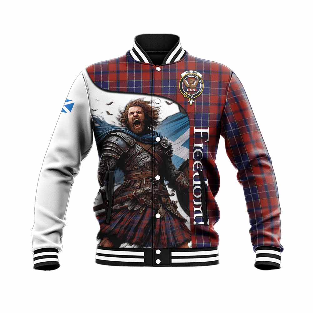 Tartan Vibes Clothing Wishart Crest Tartan Baseball Jacket Inspired by the Freedom of Scottish Warrior