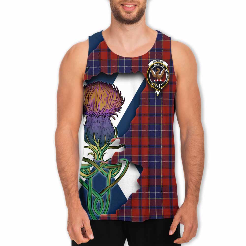 Wishart Tartan Family Crest Men's Tank Top Scottish Thistle Celtic Inspired Men - Tartan Vibes Clothing