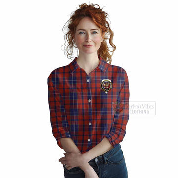 Wishart Tartan Women's Casual Shirt with Family Crest DNA In Me Style