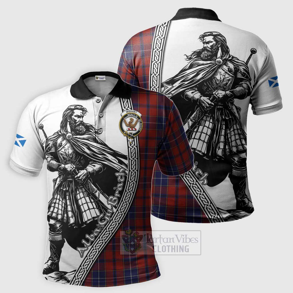 Wishart Tartan Clan Crest Polo Shirt with Highlander Warrior Celtic Style Kid - Tartan Vibes Clothing