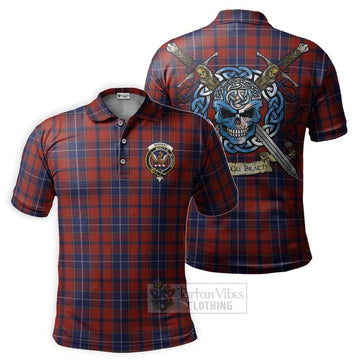 Wishart Tartan Polo Shirt with Family Crest Celtic Skull Style Kid - Tartan Vibes Clothing