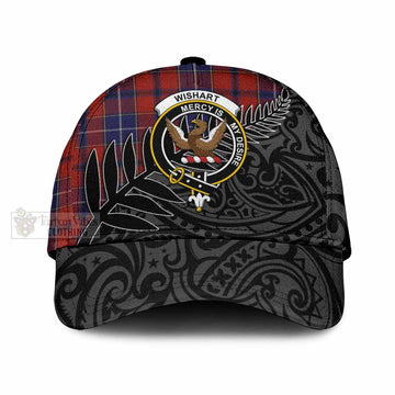 Wishart Tartan Classic Cap with New Zealand Silver Fern Half Style