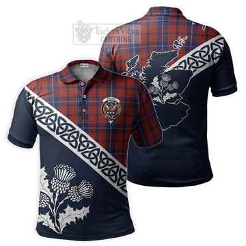 Wishart Tartan Polo Shirt Featuring Thistle and Scotland Map Kid - Tartanvibesclothing Store