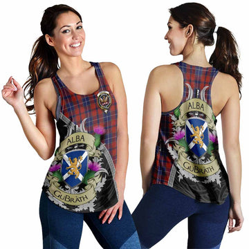 Wishart Tartan Family Crest Women's Racerback Tanks Lion Rampant Royal Thistle Shield Celtic Inspired 4XL - Tartan Vibes Clothing