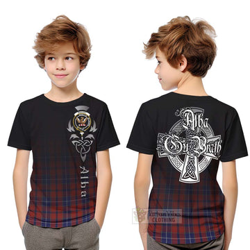 Wishart Tartan Kid T-Shirt Featuring Alba Gu Brath Family Crest Celtic Inspired