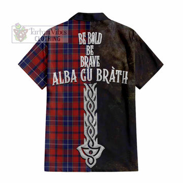 Wishart Tartan Family Crest Hawaiian Shirt Alba Gu Brath Be Brave Lion Ancient Style - Tartan Vibes Clothing