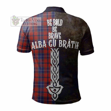 Wishart Tartan Family Crest Polo Shirt Alba Gu Brath Be Brave Lion Ancient Style - Tartan Vibes Clothing