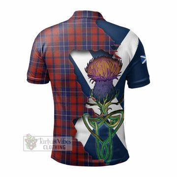 Wishart Tartan Family Crest Polo Shirt Scottish Thistle Celtic Inspired - Tartan Vibes Clothing