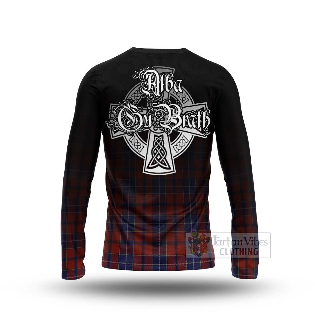 Tartan Vibes Clothing Wishart Tartan Long Sleeve T-Shirt Featuring Alba Gu Brath Family Crest Celtic Inspired