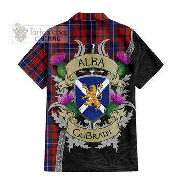 Wishart Tartan Family Crest Hawaiian Shirt Lion Rampant Royal Thistle Shield Celtic Inspired - Tartan Vibes Clothing