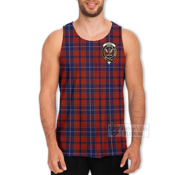 Wishart Tartan Men's Tank Top with Family Crest and Bearded Skull Holding Bottles of Whiskey - Tartan Vibes Clothing