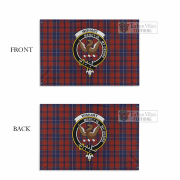 Wishart Tartan House Flag with Family Crest