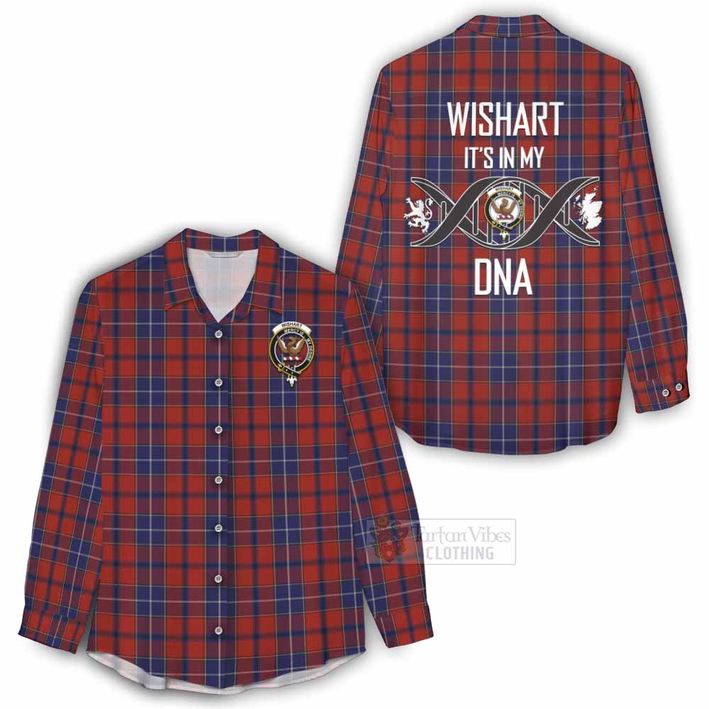 Tartan Vibes Clothing Wishart Tartan Women's Casual Shirt with Family Crest DNA In Me Style