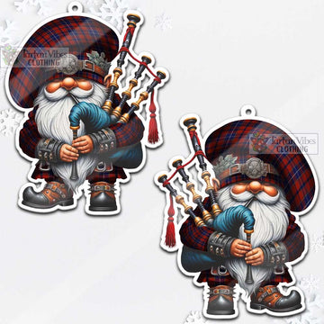 Wishart Tartan Bagpiper Gnome Christmas Ornament