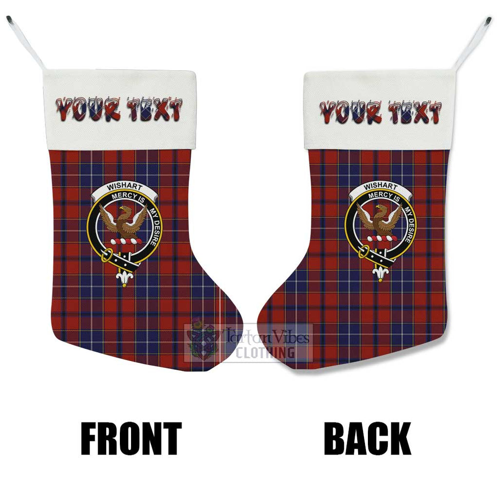 Wishart Tartan Family Crest Christmas Stocking with Personalized Text - Tartan Vibes Clothing