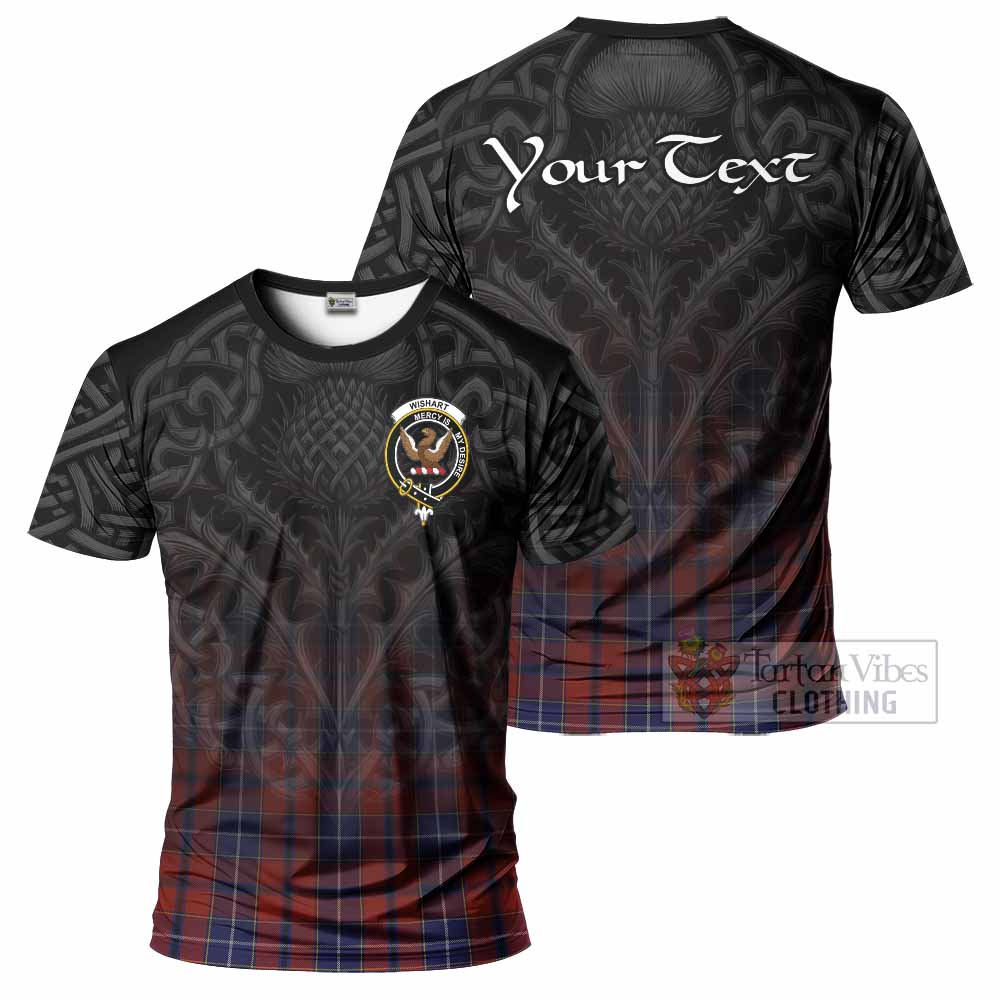 Tartan Vibes Clothing Wishart Tartan T-Shirt with Family Crest Celtic Thistle Vibes