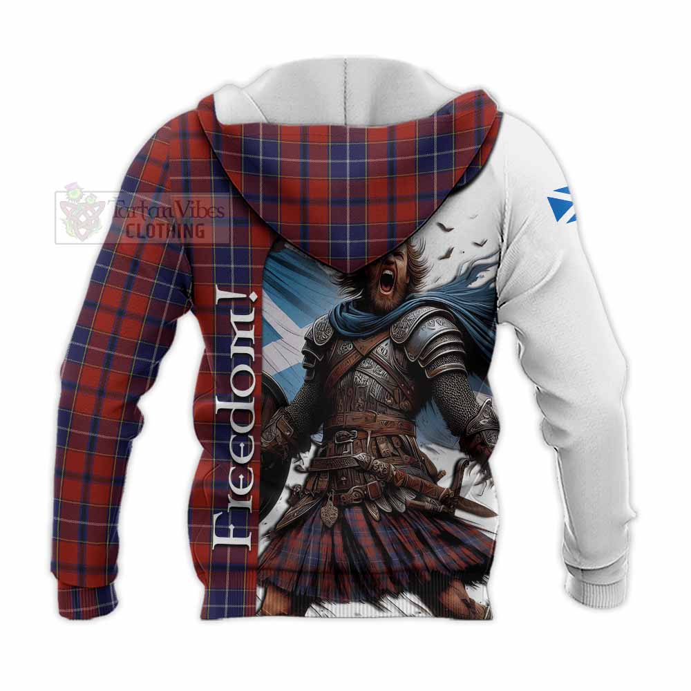 Tartan Vibes Clothing Wishart Crest Tartan Knitted Hoodie Inspired by the Freedom of Scottish Warrior