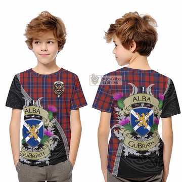 Wishart Tartan Family Crest Kid T-Shirt Lion Rampant Royal Thistle Shield Celtic Inspired - Tartan Vibes Clothing