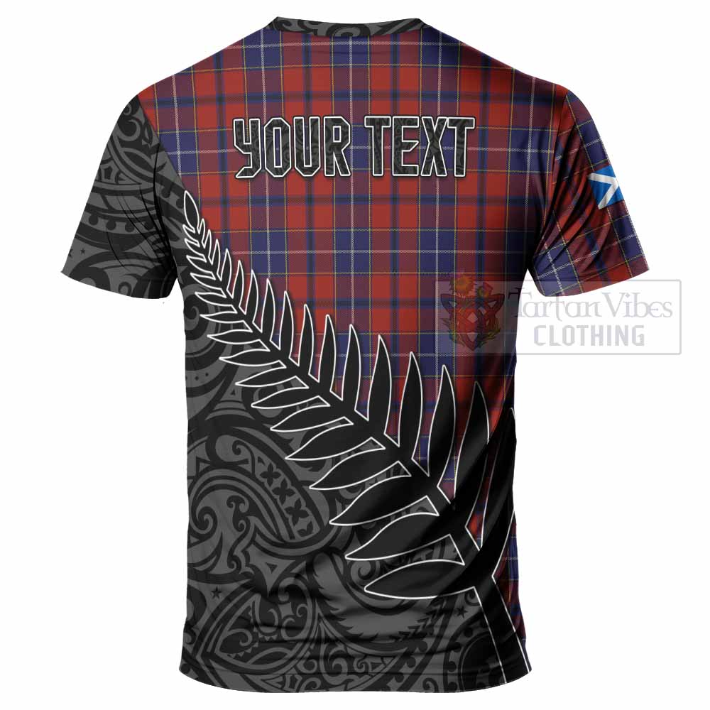 Tartan Vibes Clothing Wishart Crest Tartan T-Shirt with New Zealand Silver Fern Half Style