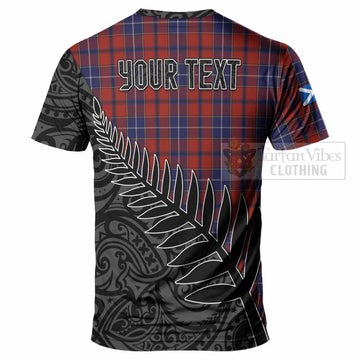 Wishart Crest Tartan T-Shirt with New Zealand Silver Fern Half Style