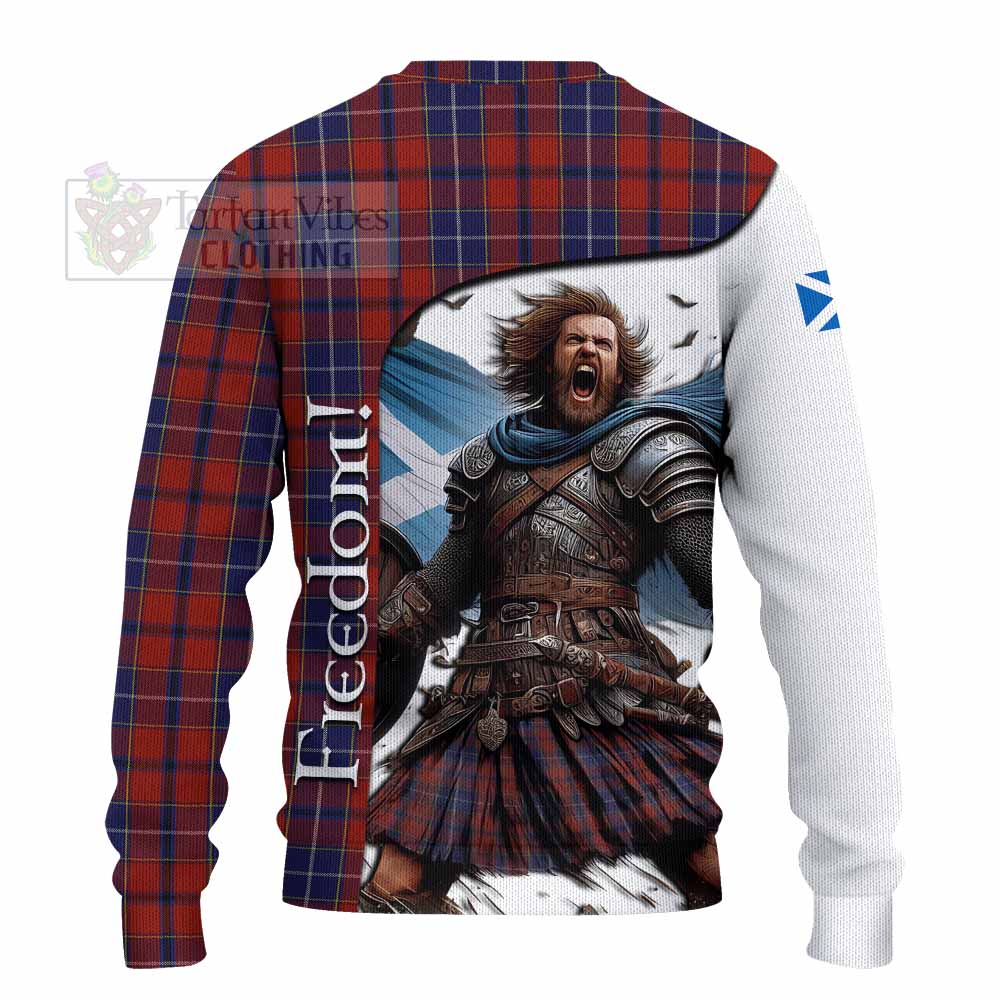 Tartan Vibes Clothing Wishart Crest Tartan Knitted Sweater Inspired by the Freedom of Scottish Warrior