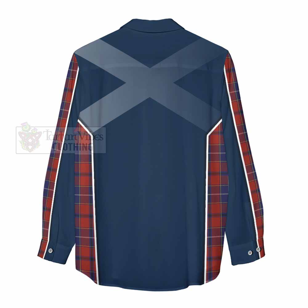 Tartan Vibes Clothing Wishart Tartan Women's Casual Shirt with Family Crest and Lion Rampant Vibes Sport Style