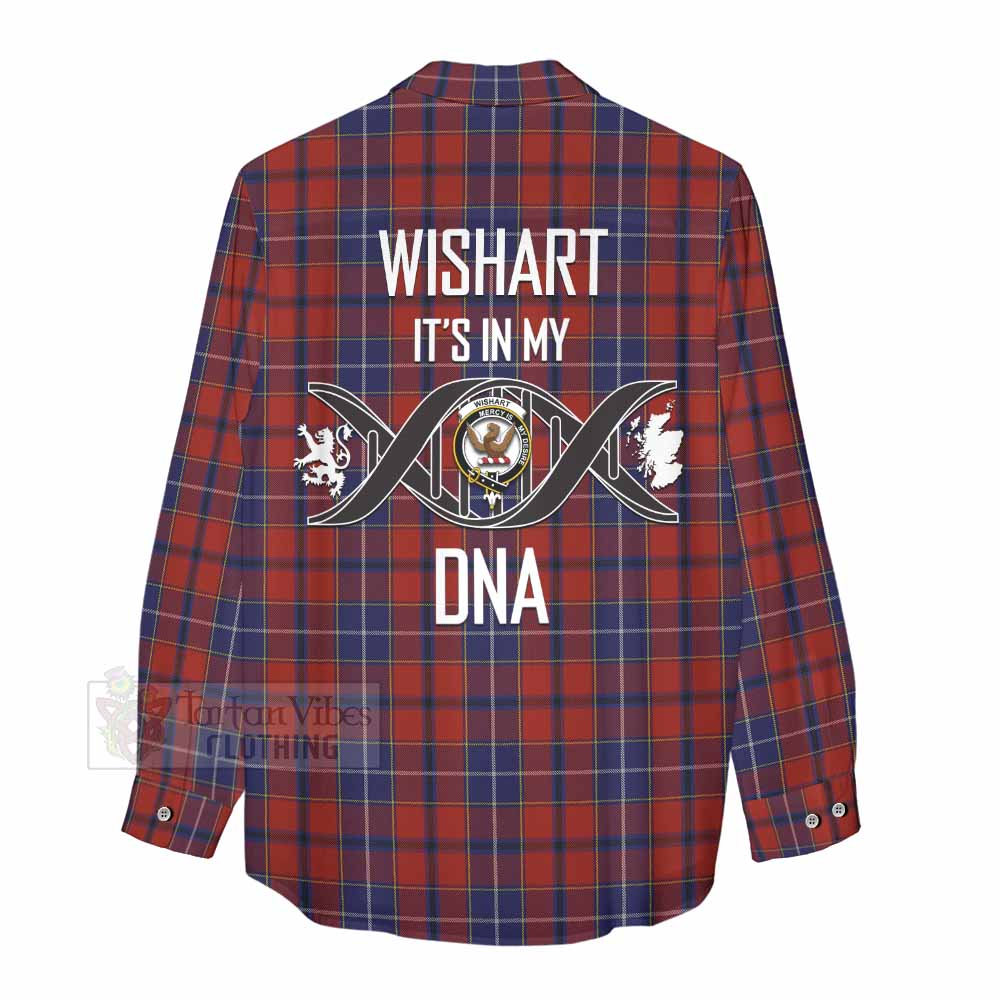 Tartan Vibes Clothing Wishart Tartan Women's Casual Shirt with Family Crest DNA In Me Style