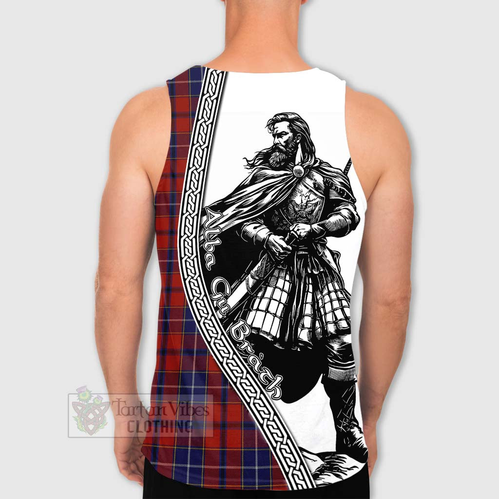 Wishart Tartan Clan Crest Men's Tank Top with Highlander Warrior Celtic Style - Tartan Vibes Clothing