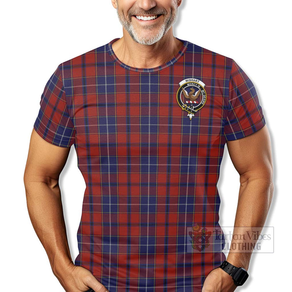 Tartan Vibes Clothing Wishart Tartan T-Shirt with Family Crest Celtic Skull Style