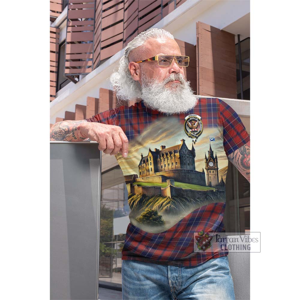 Wishart Tartan Family Crest Cotton T-shirt with Scottish Ancient Castle Style - Tartan Vibes Clothing