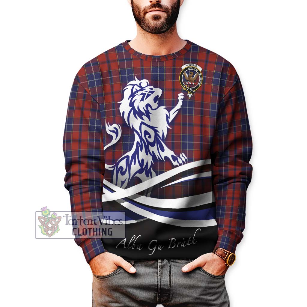 Tartan Vibes Clothing Wishart Dress Tartan Sweatshirt with Alba Gu Brath Regal Lion Emblem